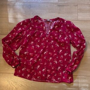 LOFT Pink Floral Blouse